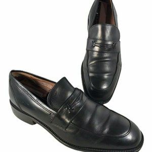 FRATELLI Mens Size 8 M Black Penny Loafers Leather